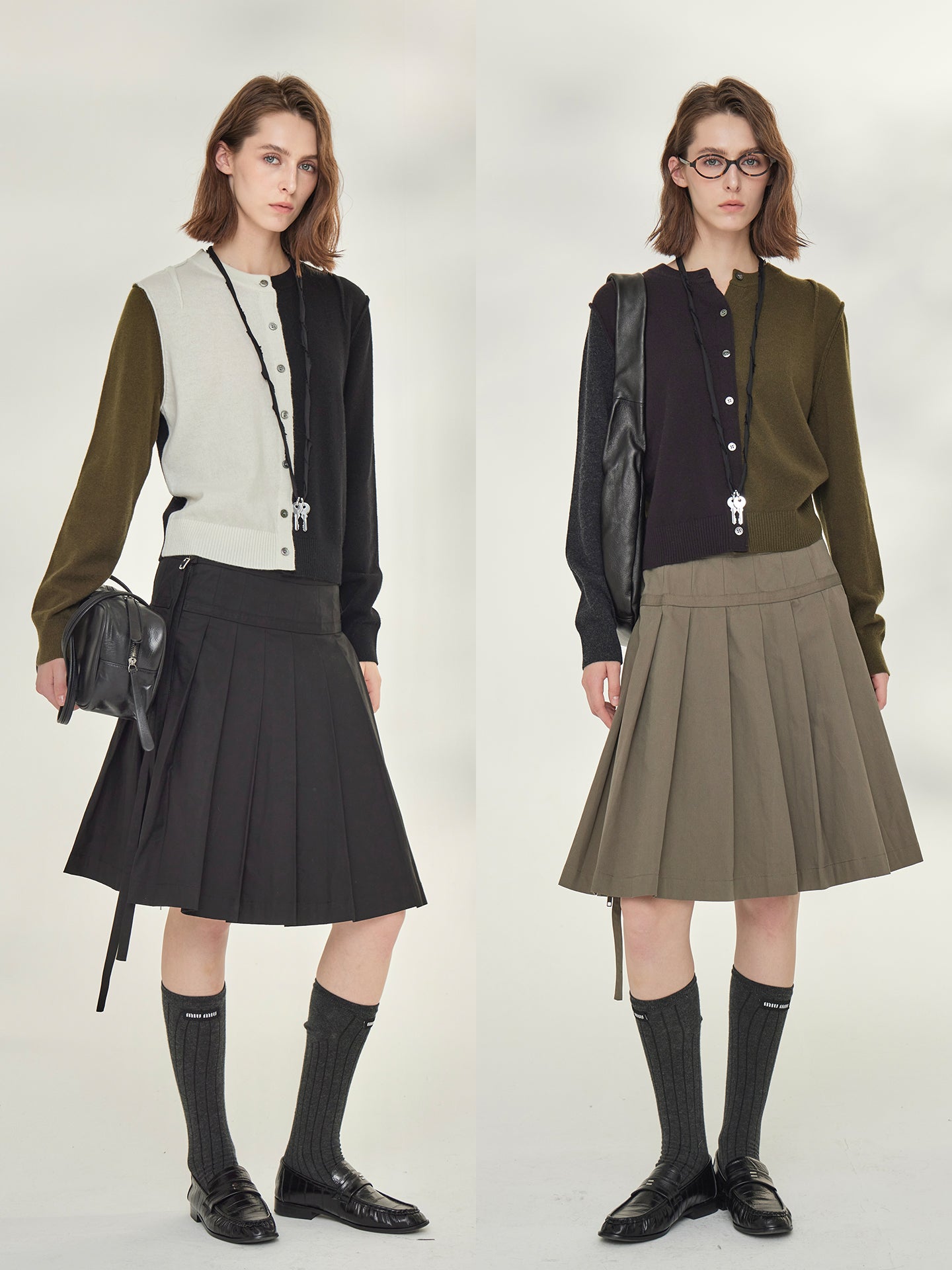 Contrast-Color Knit Cardigan_BDHL7745
