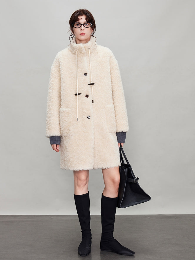 Stand Collar Thick Fur Long Jacket_BDHL6924