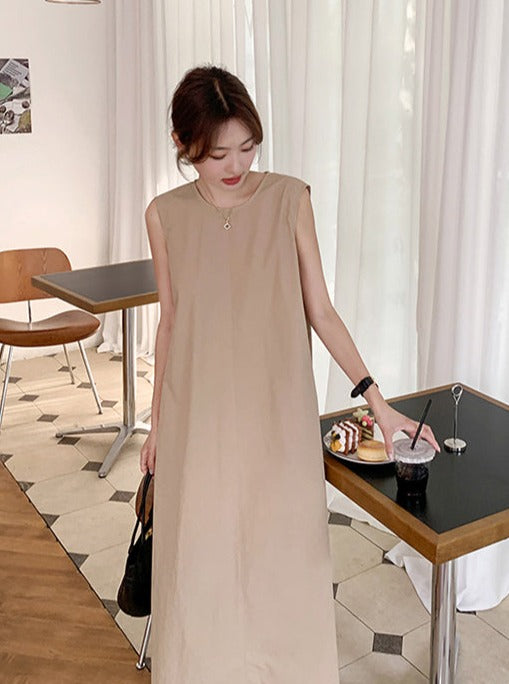 Back Hollow Sleeveless Dress_BDHL6226