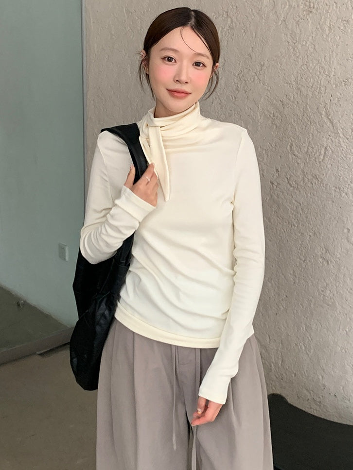 Half Turtleneck Knit With Tie_BDHL6437