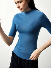 Half-Turtleneck Skinny Tops_BDHL6358