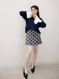 Polka Dot Simple Mini Skirt_BDHL6752