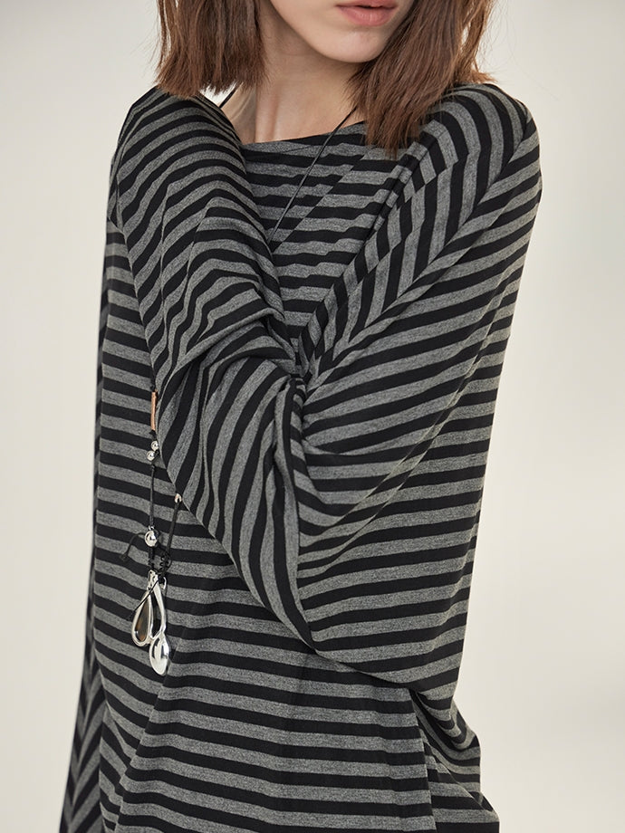 Striped Tops Or Stretch Slim Skirt_BDHL7739