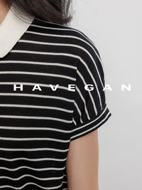Polo Collar Border Tops_BDHL7232