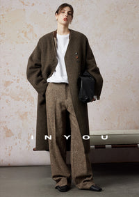 Retro Collarless Jacket Or Wide Pants_BDHL6665