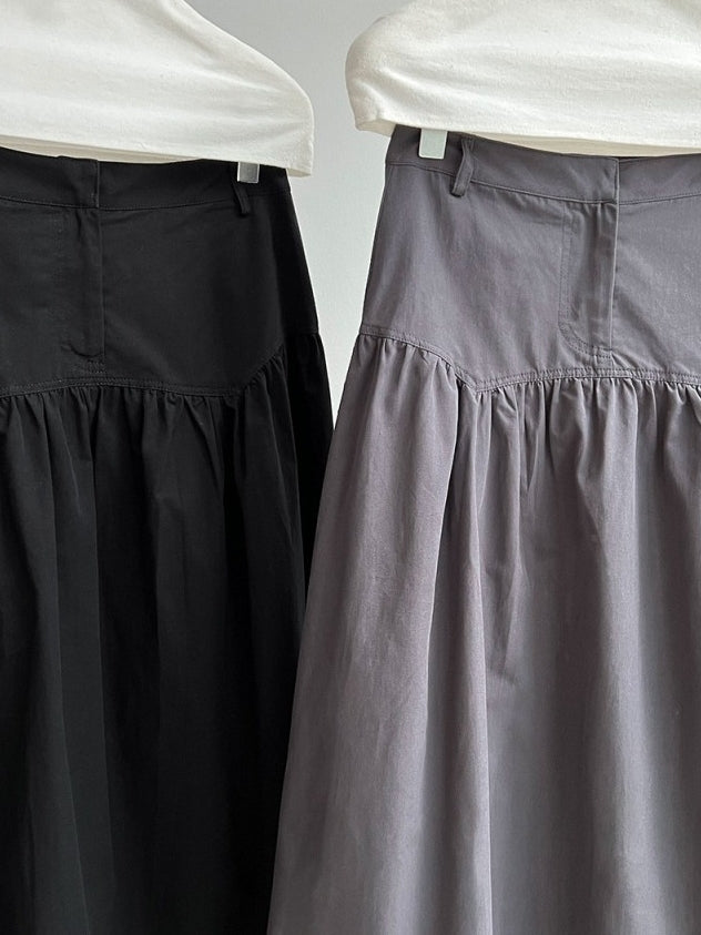 High-Waisted 3D Pleated Skirt_BDHL8043