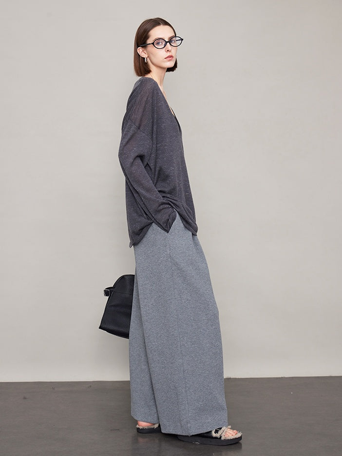 Velvet Thick Wide Draped Pants_BDHL6609