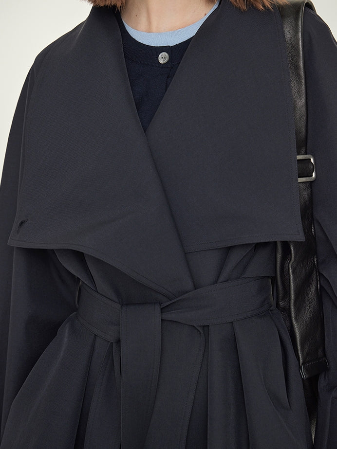 Tide Drawstring Short Trench Coat_BDHL7735