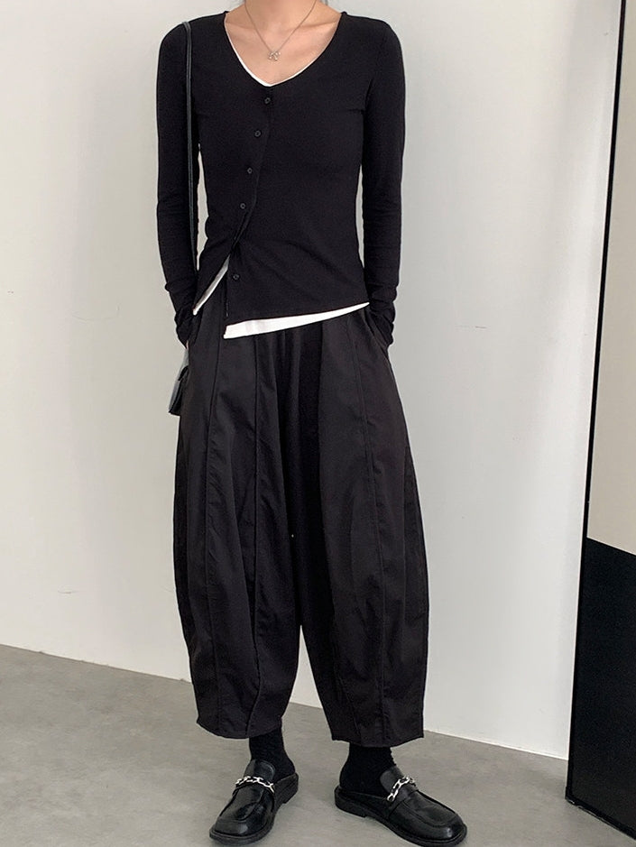 Loose Balloon Cropped Pants_BDHL8154