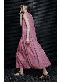 Ramie Relaxed Pink Dress_BDHL5909