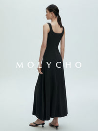 Square Neck Sleeveless Dress_BDHL7397