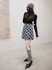 Polka Dot Simple Mini Skirt_BDHL6752