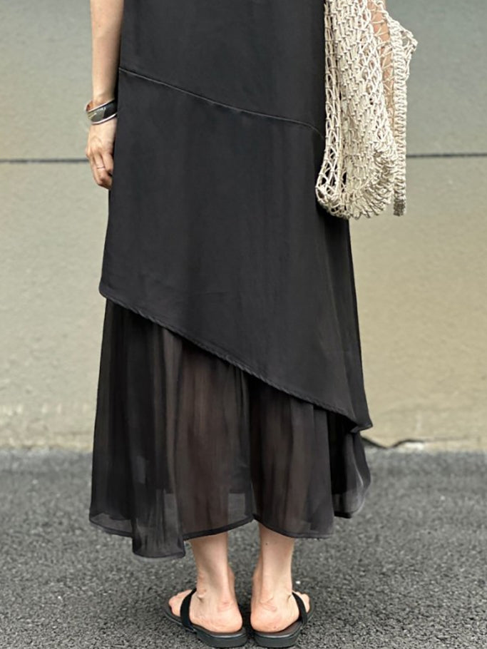 Splicing Fishtail Sleeveless Dress_BDHL7528
