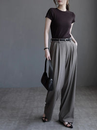Slim Drape Straight Pants_BDHL7415