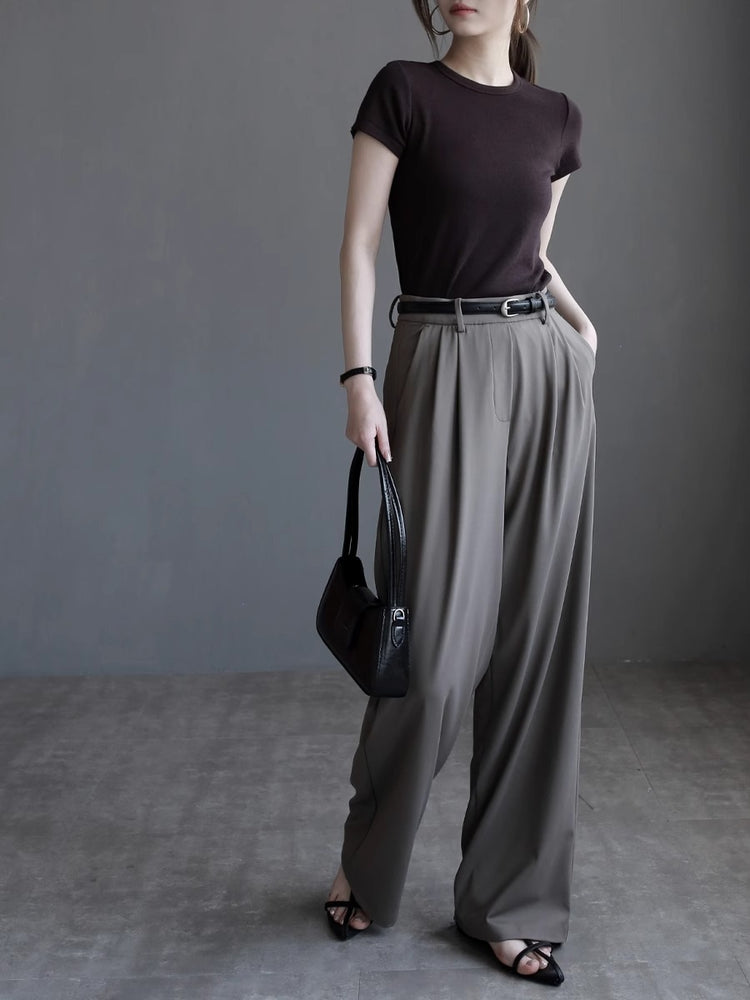 Slim Drape Straight Pants_BDHL7415