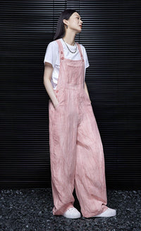 Retro Design Pink Thin Overalls_BDHL6025 