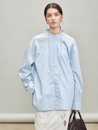 Back Drawstring Pleated Tops_BDHL7335