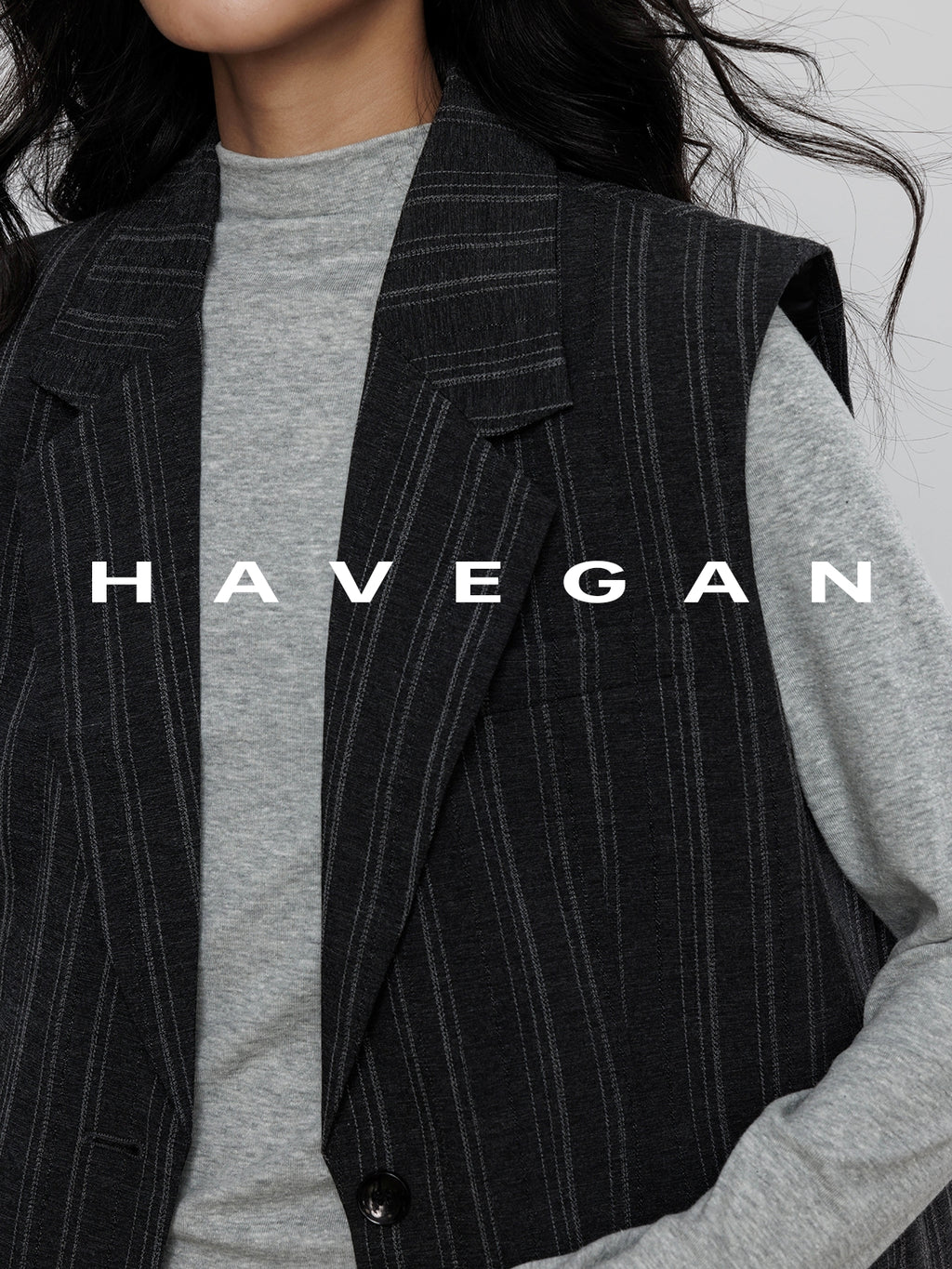 Striped Collared Mid-Length Gilet_BDHL7705