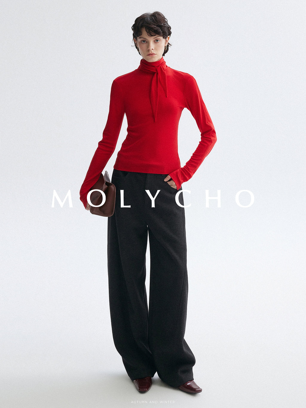 高領繫帶上衣_BDHL7951