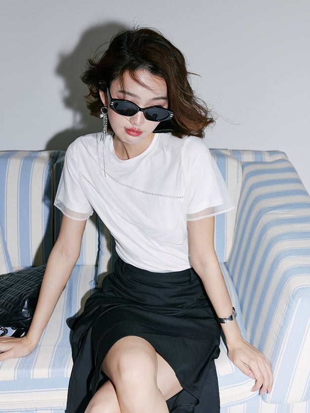Hollow Mesh Faux-Style T-Shirt_BDHL7539