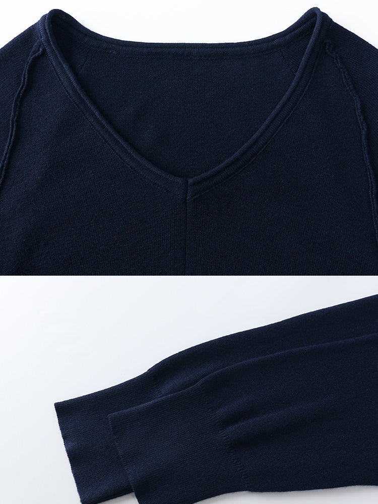 Peach Heart Neck Knit Tops_BDHL8169