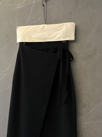 Draped Rolled A-lLne Skirt_BDHL6928