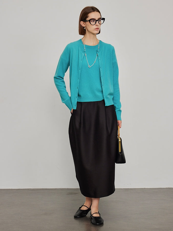 High-Waisted Pleated Bud Skirt_BDHL6491
