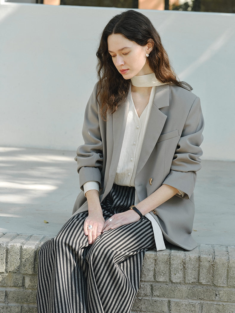 Gold Button Casual Suit Jacket_BDHL7144