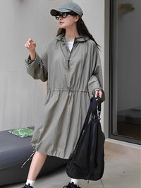 Drawstring Hooded Dress_BDHL6536