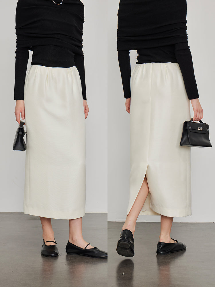 Slim Straight Slit Long Skirt_BDHL6464