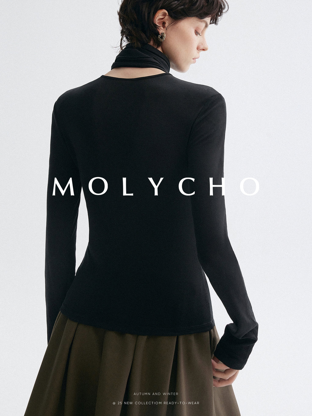 高領繫帶上衣_BDHL7951