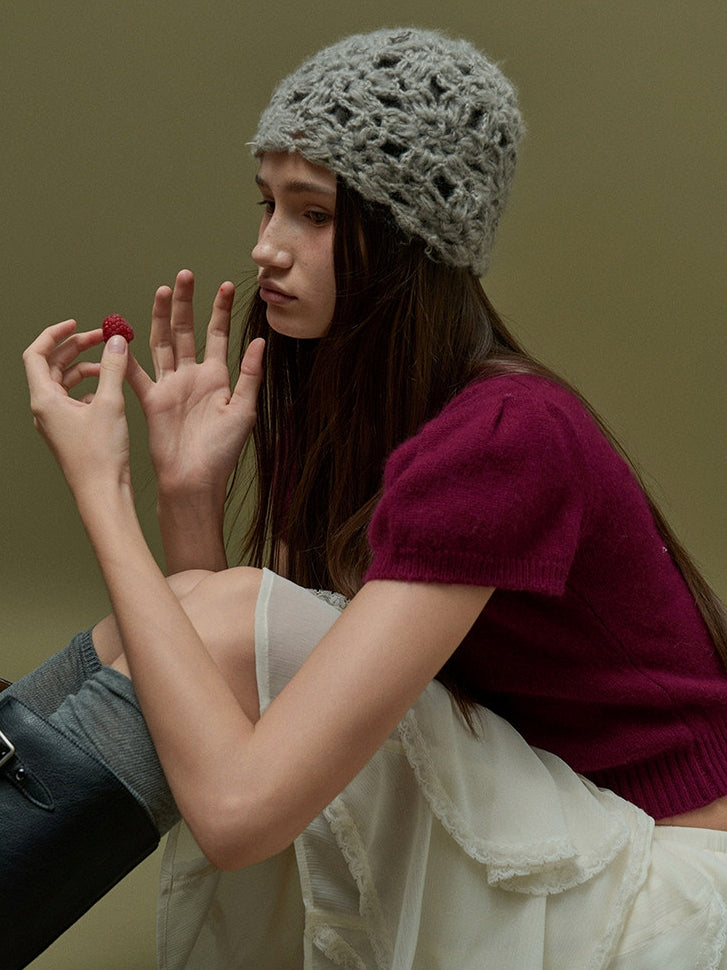 Bubble-Sleeve Turtleneck Knit_BDHL8159