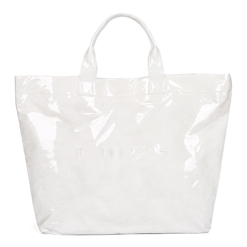 Retro Waterproof Patent Tote Bag_BDHL8200