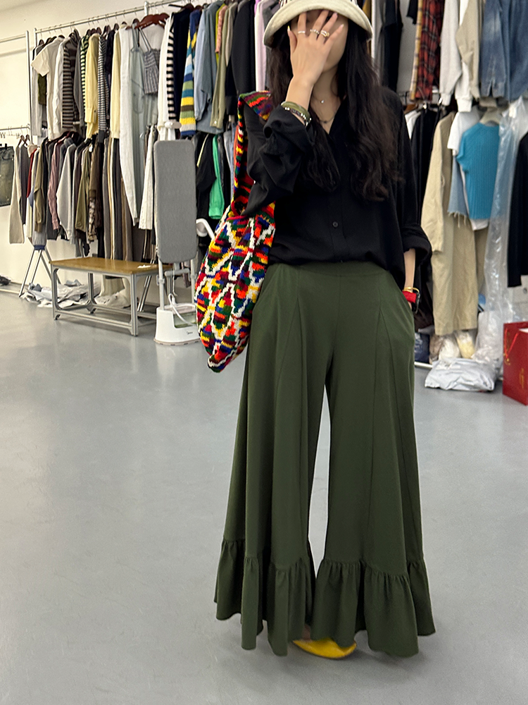 Frilled Wide-Leg Pants_BDHL7258