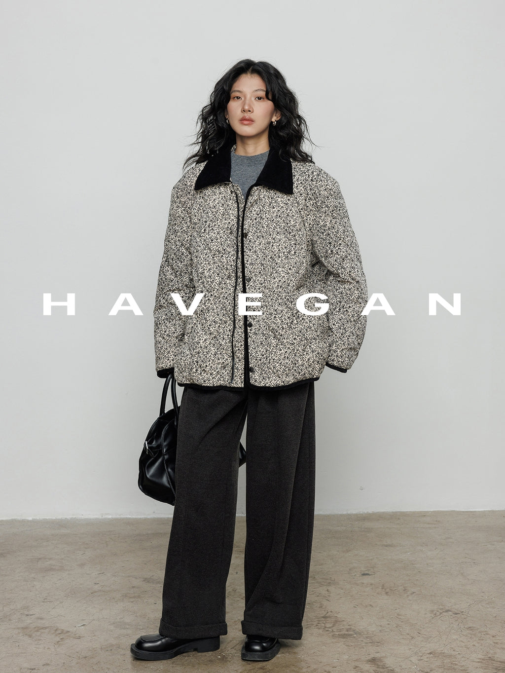 翻領花卉羽絨衣_BDHL7887