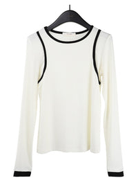 Contrast Faux Layered Tops_BDHL6438