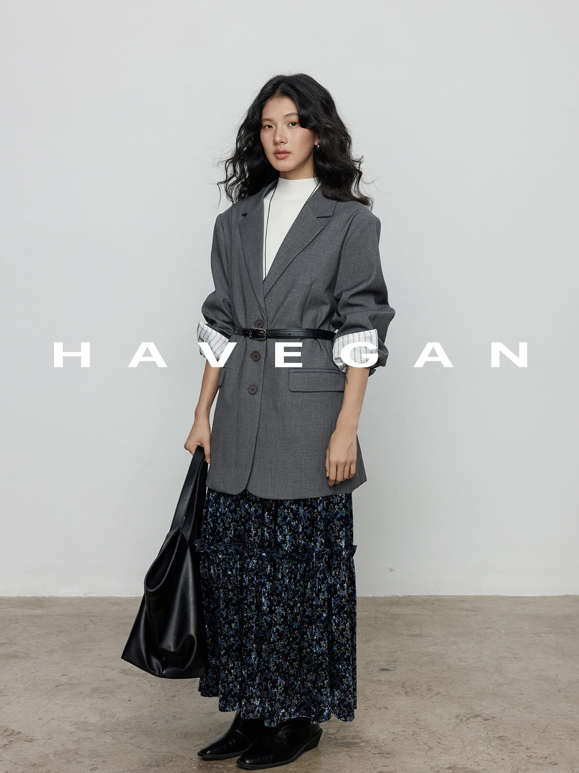 Retro Floral Print A-Line Skirt_BDHL7897