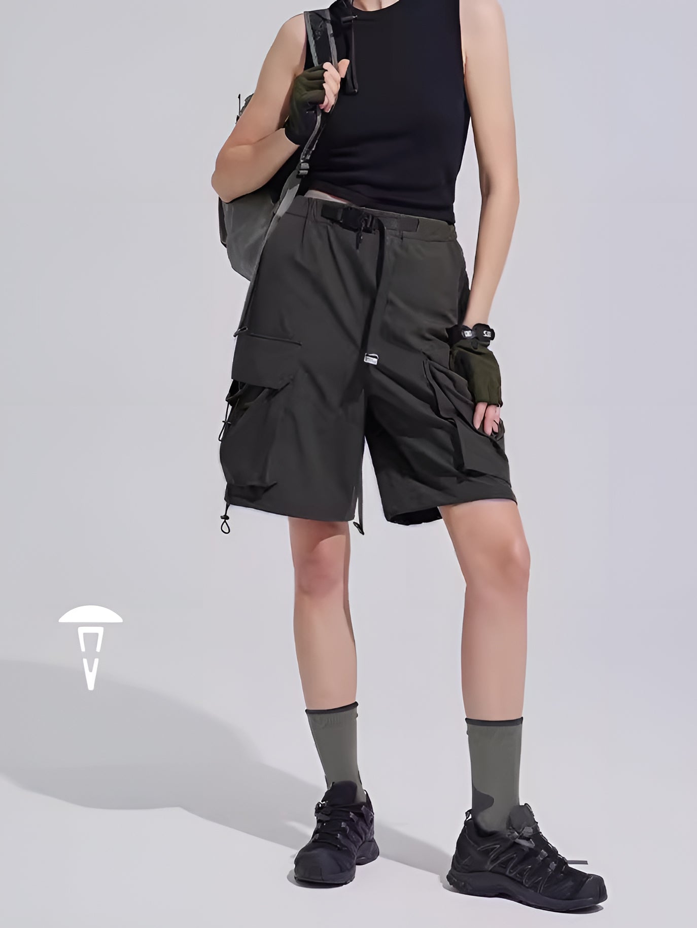 Multi-Pocket Waistband Cargo Shorts_BDHL6312