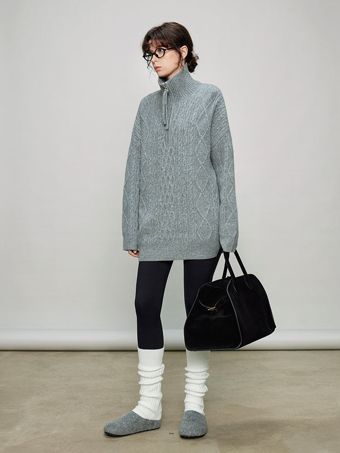 Stand Collar Half-Zip Tops_BDHL7936