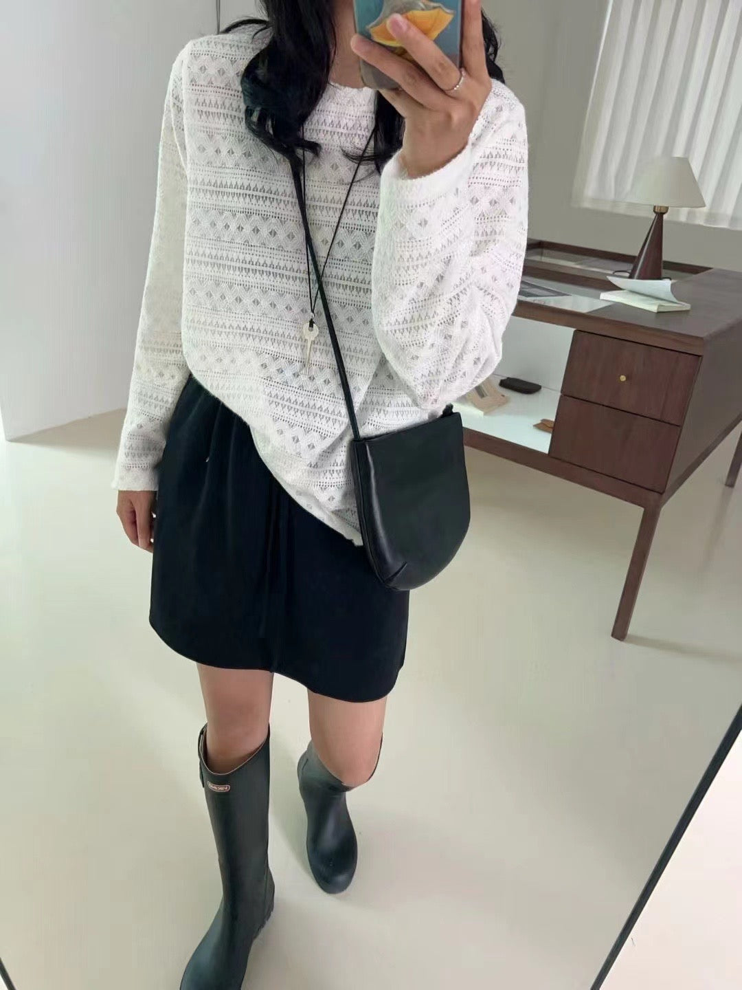 Lace Long-Sleeved Tops_BDHL7742
