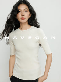 High Neck Slim Knit Tops_BDHL7230