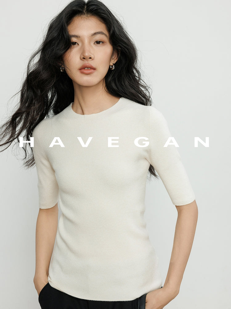 High Neck Slim Knit Tops_BDHL7230