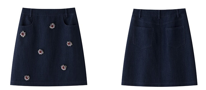 Hand-Sewn Bijoux Denim Skirt_BDHL6592