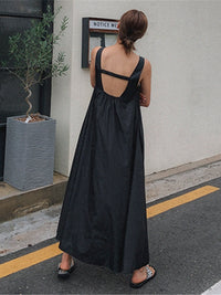Loose Backless Suspender Dress_BDHL7247