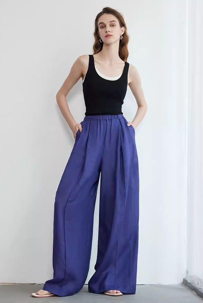 High Waist Draped Mop Pants_BDHL6150