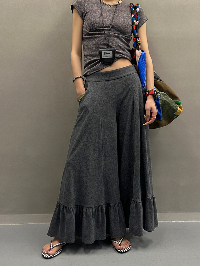 Frilled Wide-Leg Pants_BDHL7258