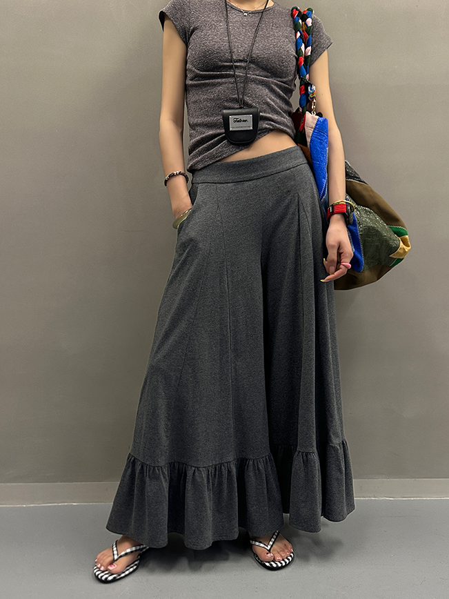 Frilled Wide-Leg Pants_BDHL7258