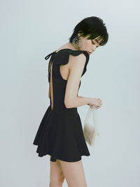 Fairy Skirt Style Conservative Backless One Piece Swimsuit_HL3238