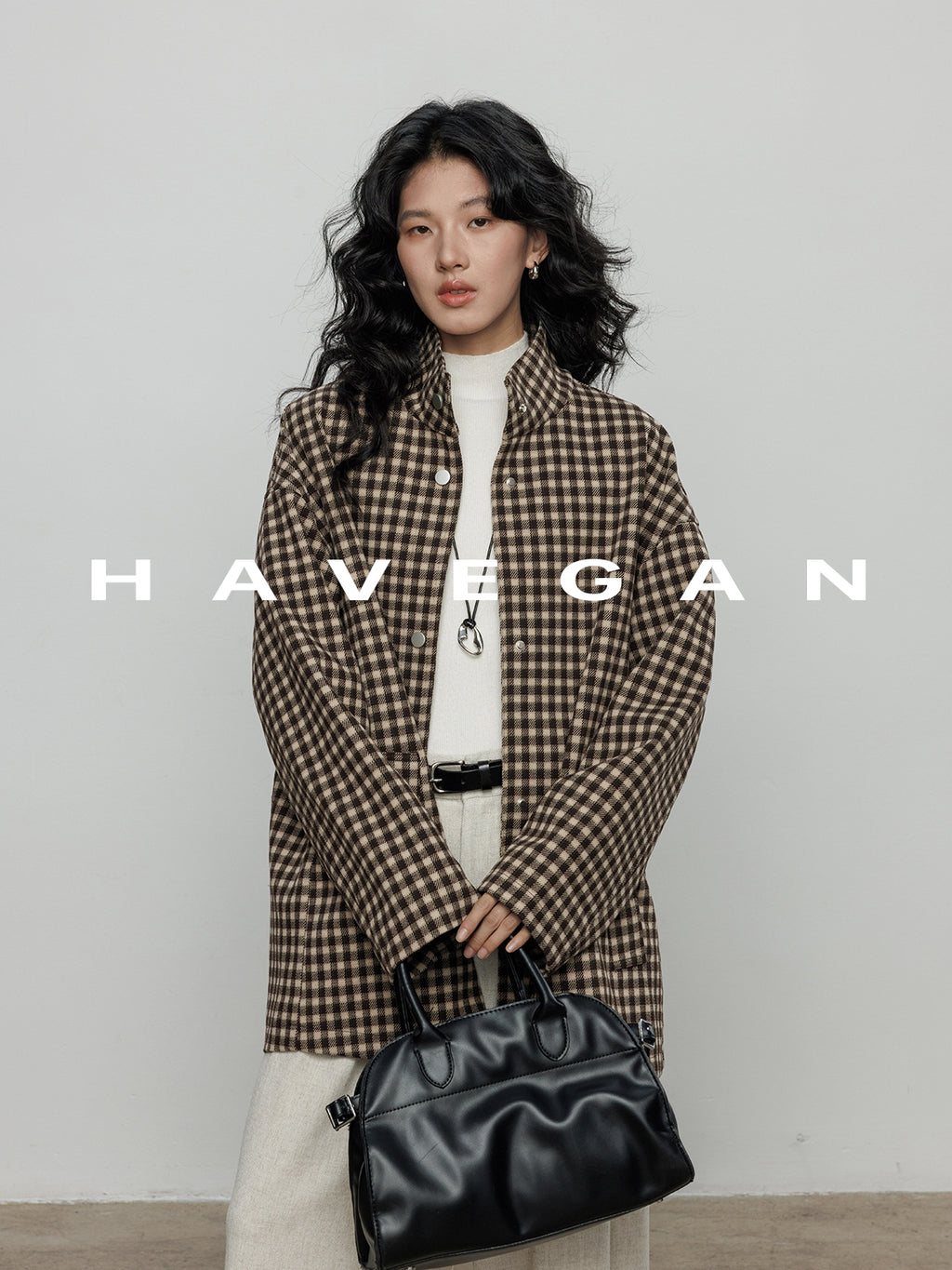 立領格紋上衣_BDHL7961