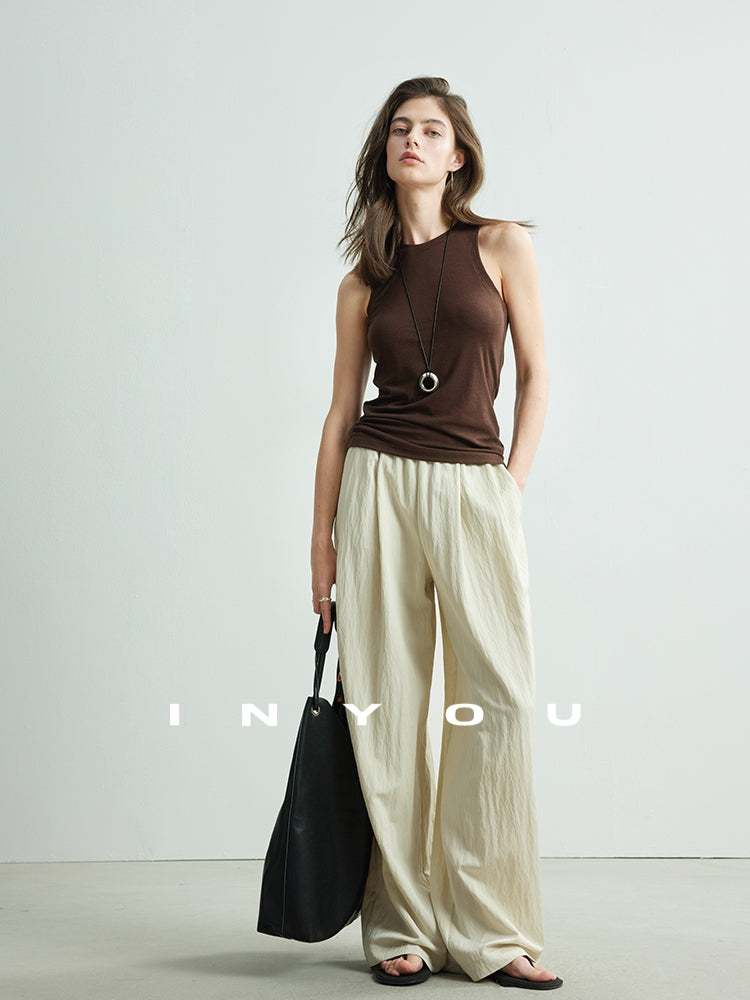 High-Waisted Draped Mop Pants_BDHL7135